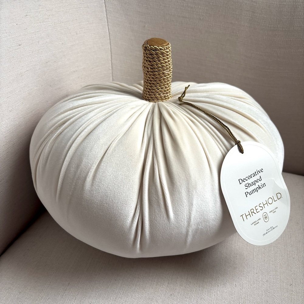 Threshold Decorative Shaped Velvet Pumpkin Pillow